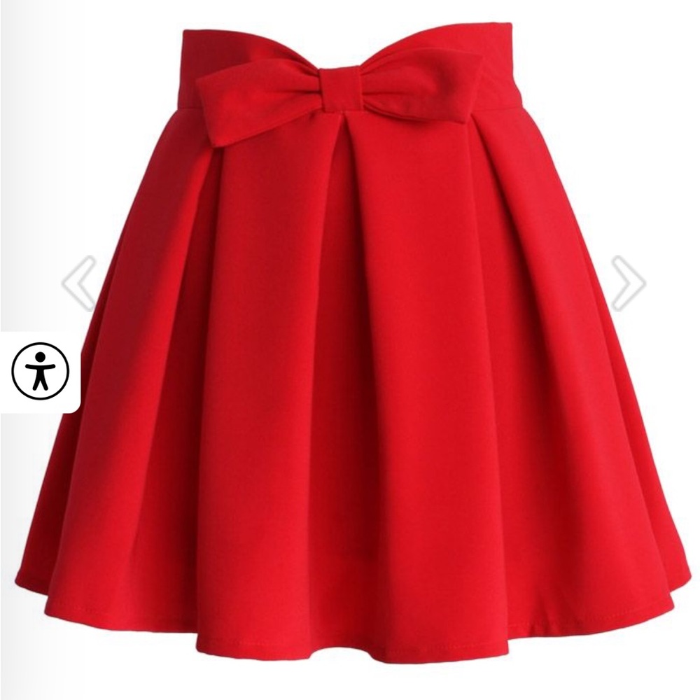 Chicwish Red Mini Skirt with Bow